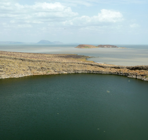 Looking south over Lake Turkana from Central Island