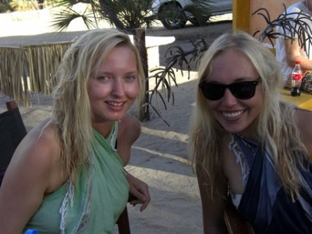 Katie and Megan, our blondest field school students. Megan is smiling so widely because she just ordered french fries!