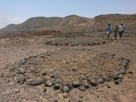 Stone circles at the Lothagam pillar site.