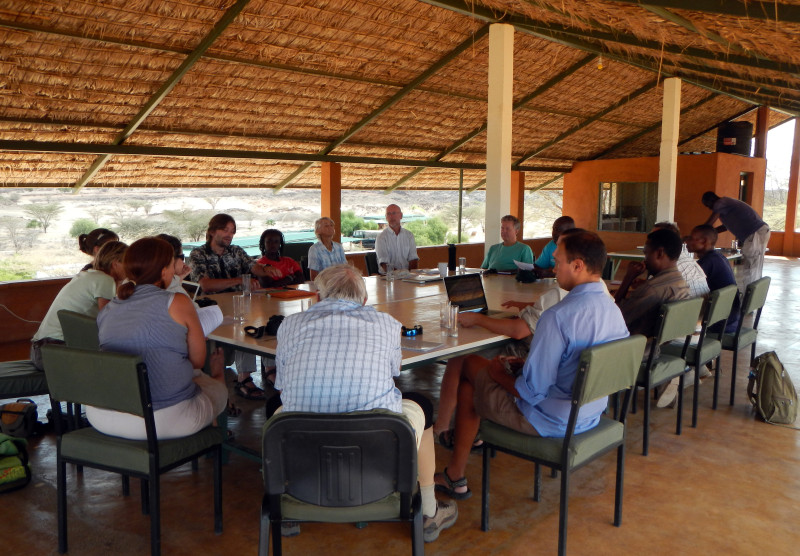 Scientists gathered at the eleventh annual Stony Brook Human Evolutionary Workshop at TBI-Turkwel. Photo credit: Oula Seitsonen.