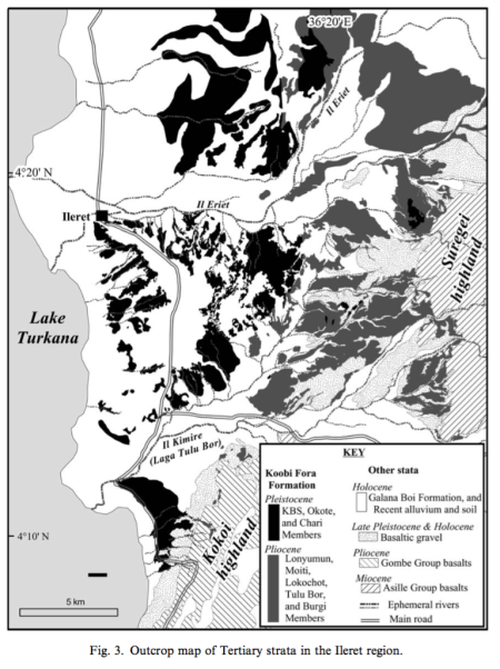 Geologic Map from the Ileret Region from Gathogo & Brown 2006a