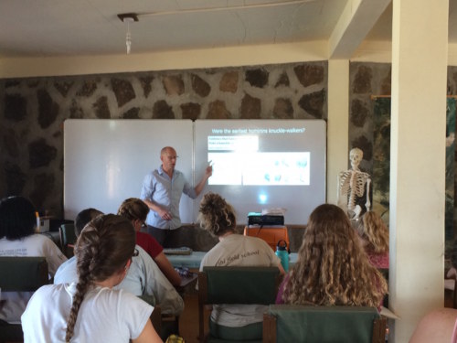 Dr. Skinner introduces the students to famous hominin fossils found in the Turkana Basin!