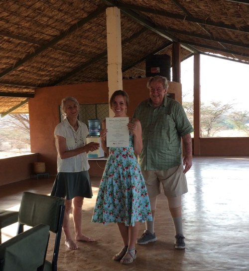 Emily with Drs Meave and Richard Leakey