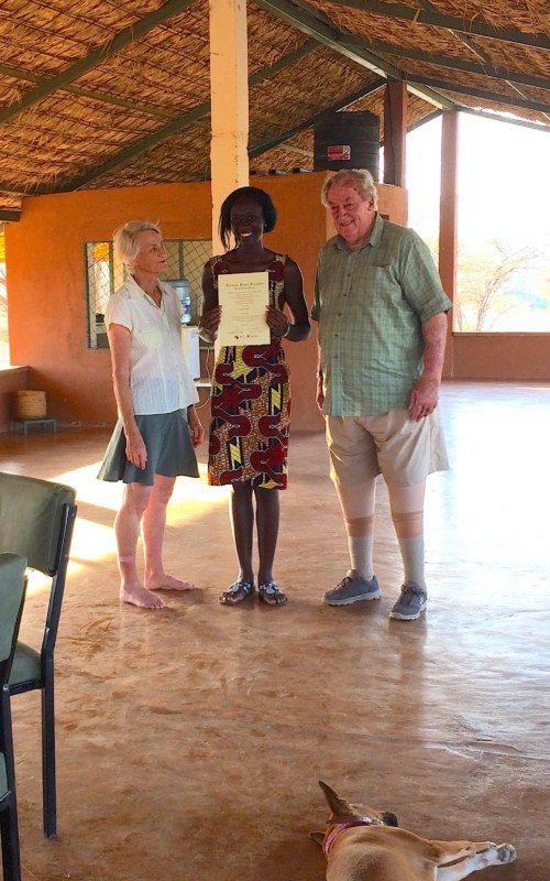 Esther with Drs Meave and Richard Leakey