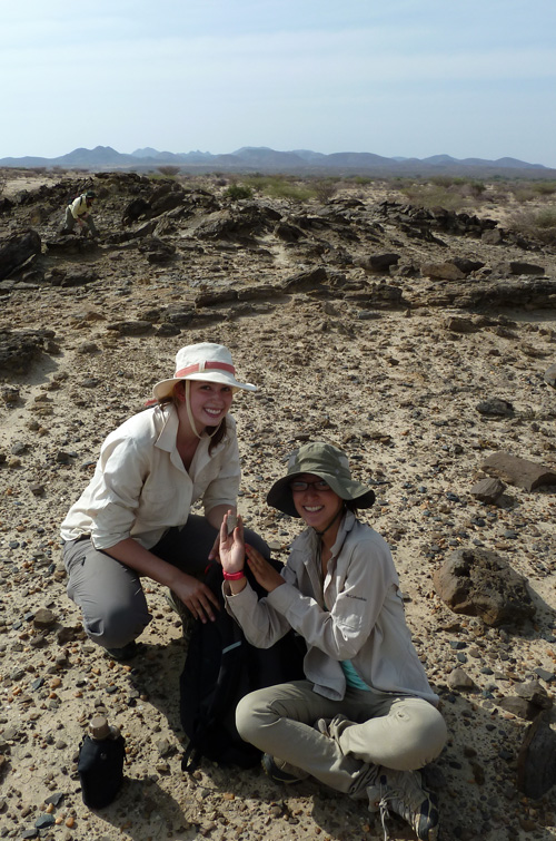 Erica and Lauren discover part of an ancient turtle