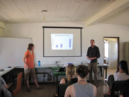 Kate and Mike set up insect traps in various areas around the TBI camp. Here they present their spatial and temporal study on insects.