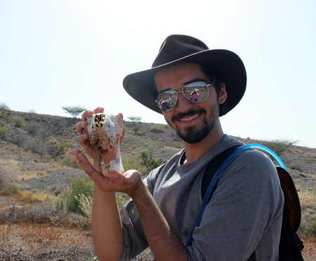 Students found some other skeletons along the way. Evan found the skull of a goat!