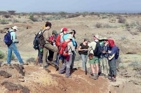 Prof. Feibel shows TBI students how to identify the "main fish bed" layer. The main fish bed is very useful in this region to understand where you are in geologic time. 