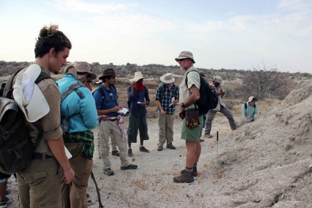 Prof. Feibel shows the TBI students the Galanaboi member.