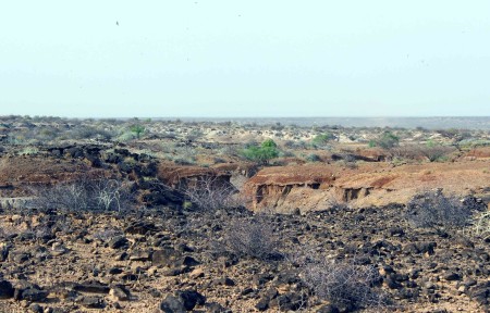 A view over an area just a short hike away from TBI Ileret camp. This place has a lot of features that are informative about the basics of geology in this region.