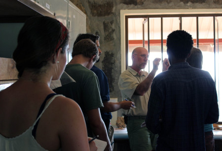 Prof. Feibel gives a lecture about the structure of different types of rocks, followed by some hands-on lab time with the samples.